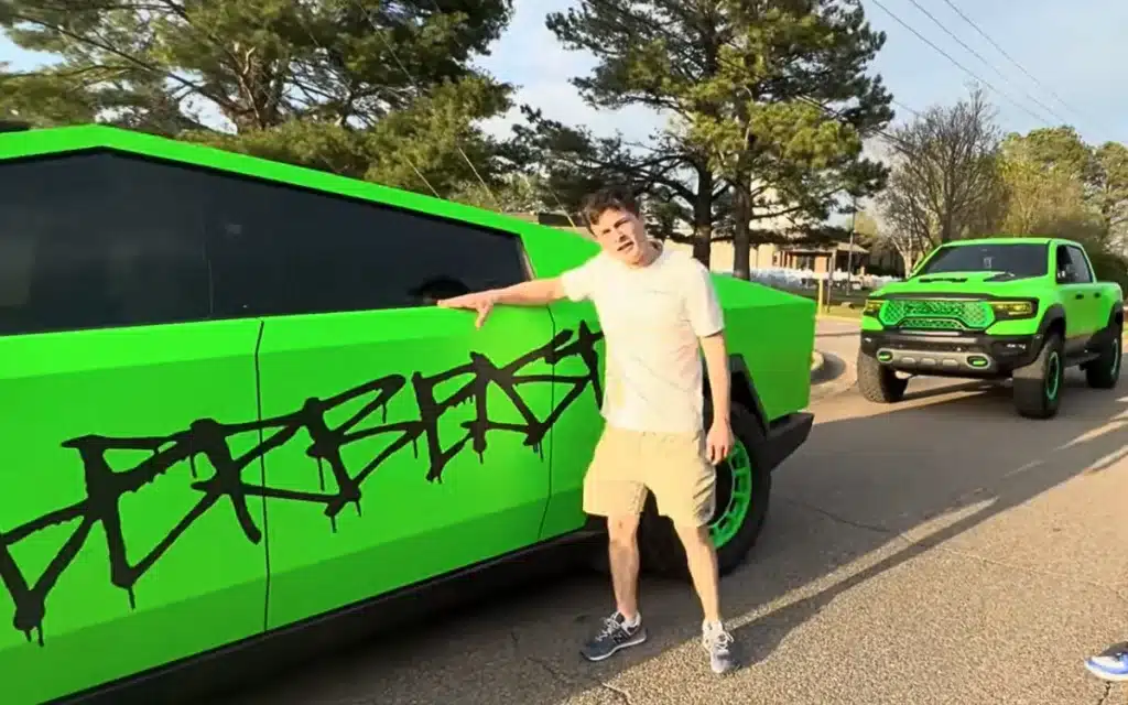 In a clash of the titans, ages, and morals, this Georgia man hosted a drag race between a $130,000 Tesla Cybertruck and a RAM TRX
