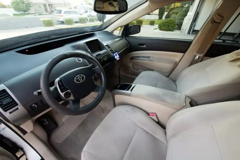 The interior of Johnny Lange's "Cybercop" car is the same 2004 Toyota Auris interior