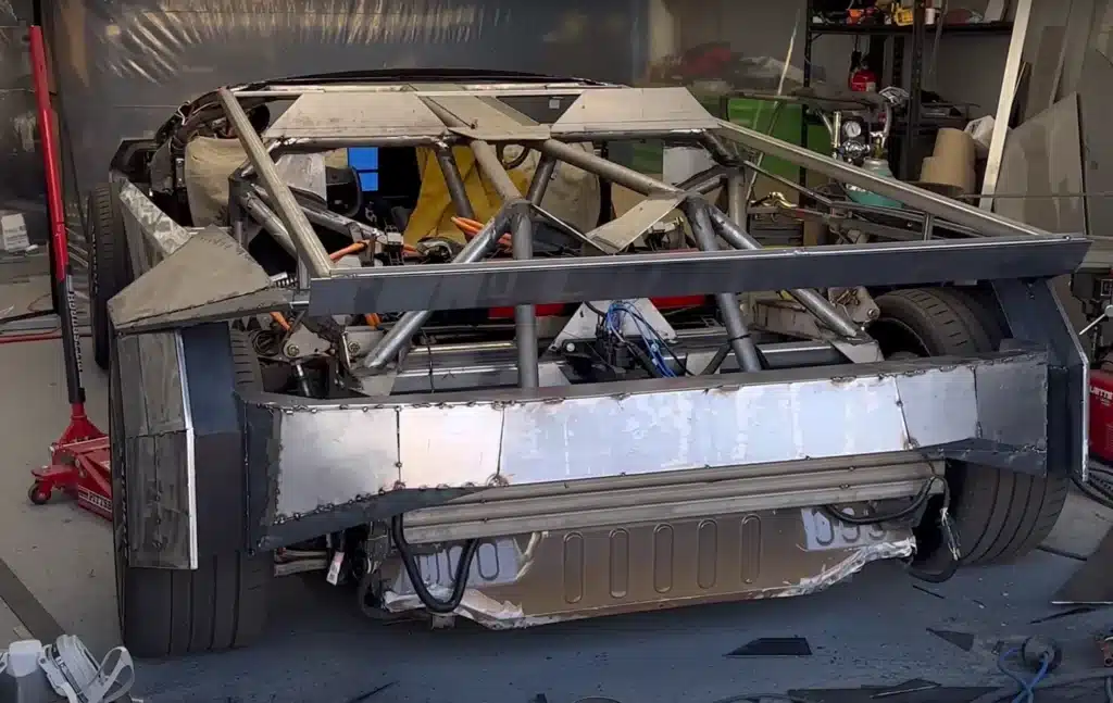 California man is now building unique Tesla Cyberplaid from a Cybertruck and Model S Plaid