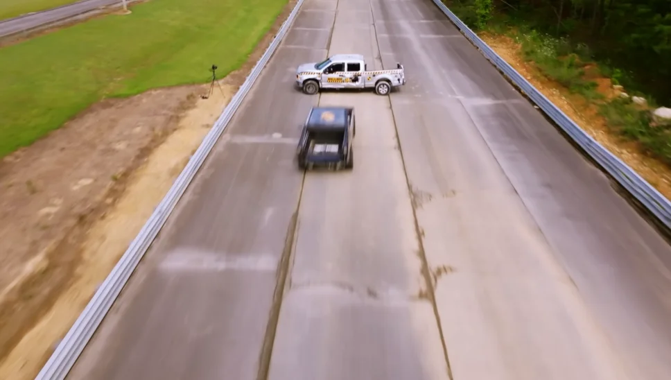 Tesla Cybertruck smashed into the side of a Ford F-150 at 110mph in test to see what happens and one ends up much better off than the other