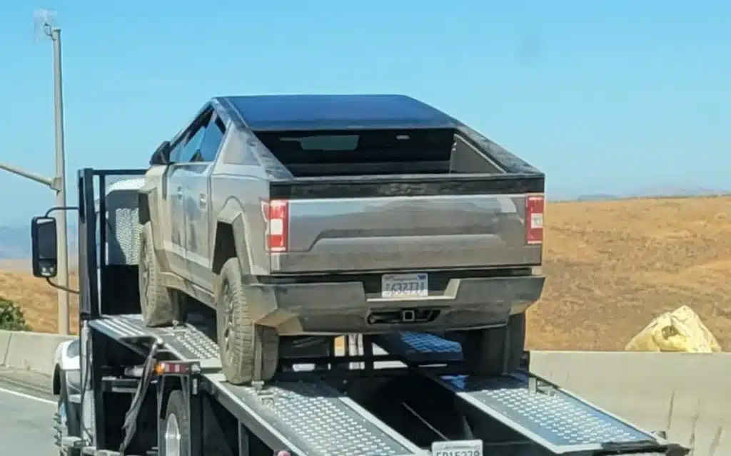 Tesla Cybertruck wrapped as a Ford F150