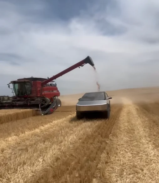 Idaho farmer gives his honest opinion on the Tesla Cybertruck after testing it out while at work