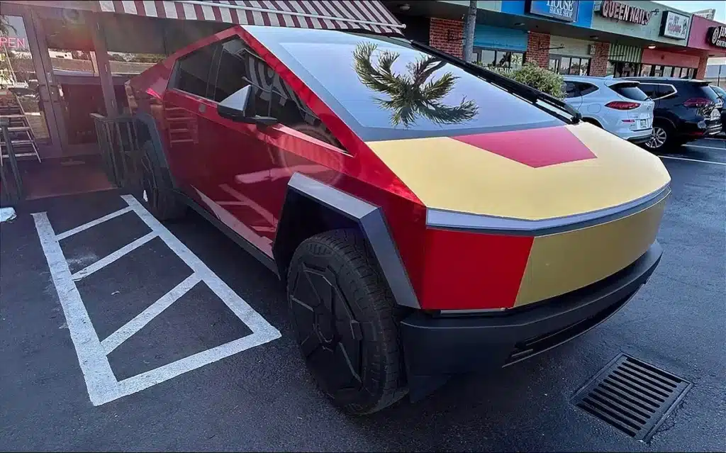 Cybertruck Iron Man wrap