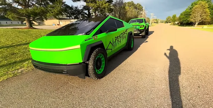 Georgia man drag raced $130,000 Tesla Cybertruck vs gas-powered Ram TRX and there ended up being a staggering gap