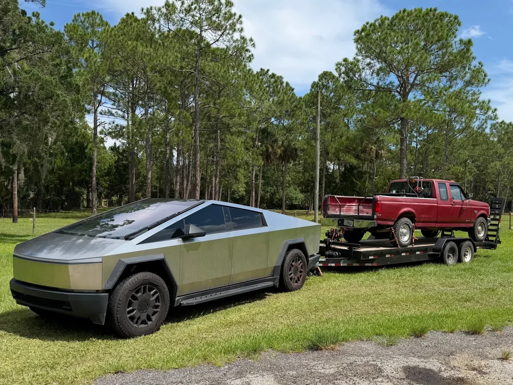 US man used his Tesla Cybertruck to tow a Ford F-250 to a mechanic and admits 'the irony was not lost on me'