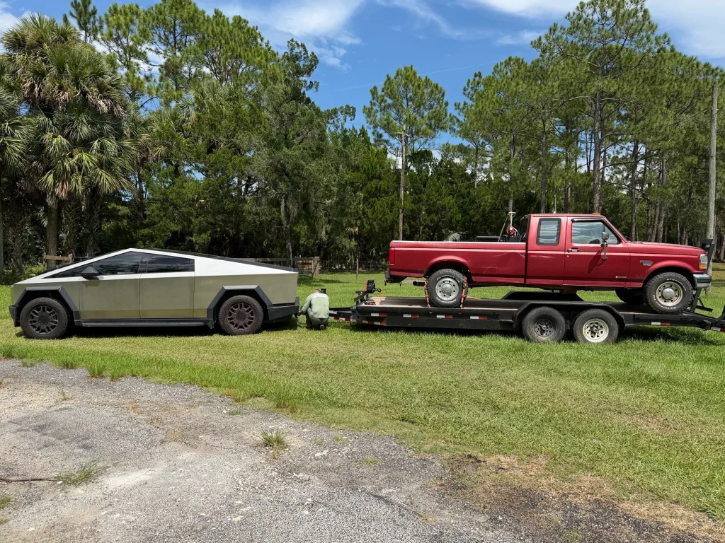 US man used his Tesla Cybertruck to tow a Ford F-250 to a mechanic and admits 'the irony was not lost on me'