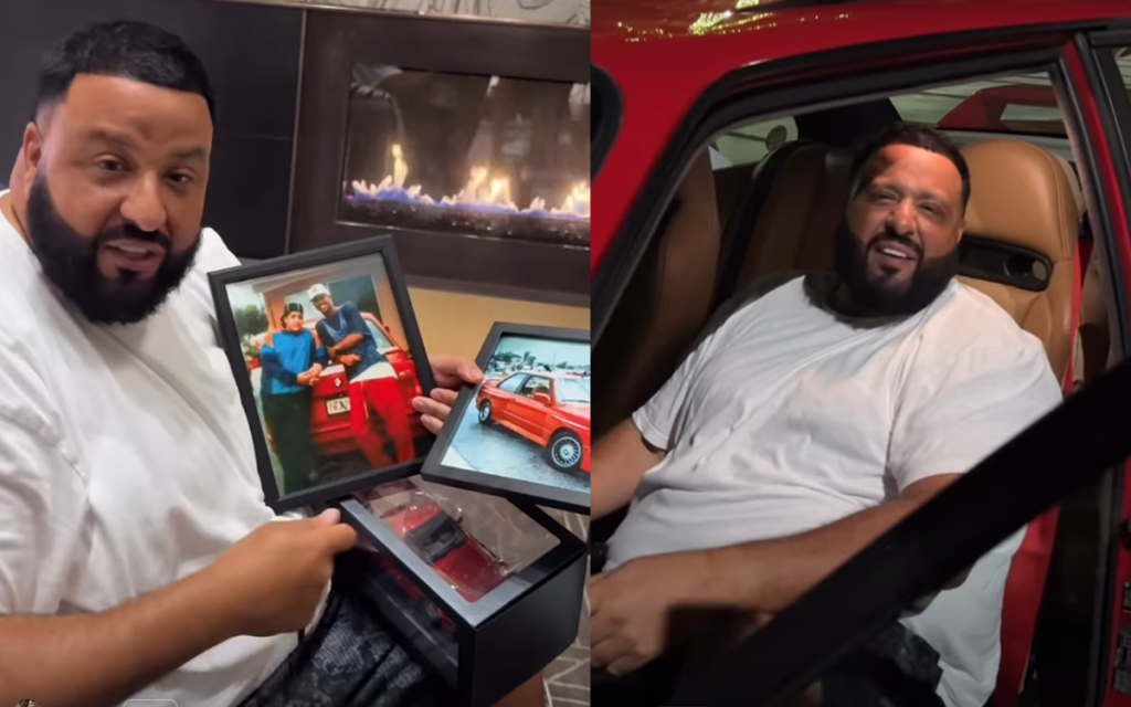 Celebrating his 50th birthday with a nostalgic touch, DJ Khaled was gifted a red 1991 BMW M3 by Jay-Z and Lenny S, after he lost his original model in a fire
