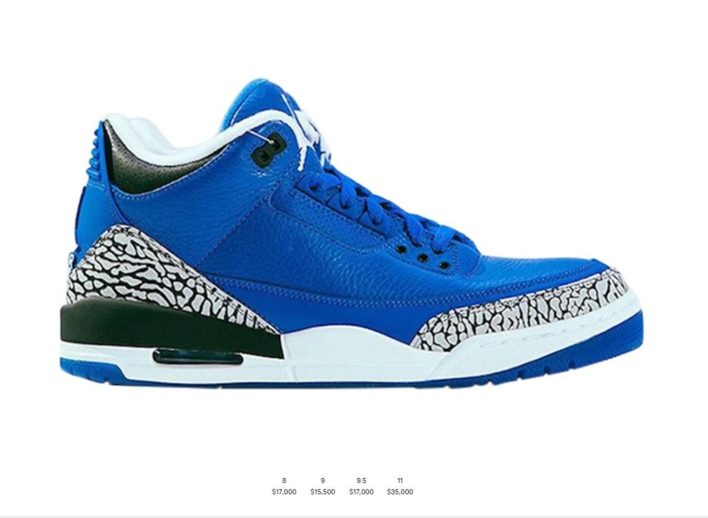 These DJ Khaled x Air Jordan 3 Retro 'Another One' shoes are selling on GOAT for up to US$35,000 a pair.