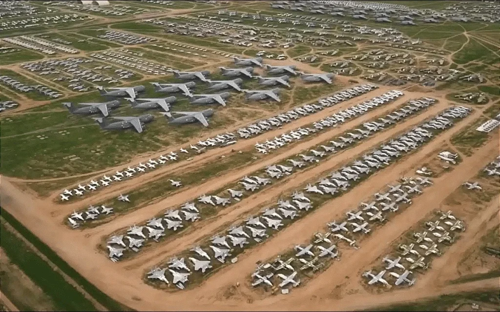 Davis-Monthan Air Force Base in Tucson, Arizona is the largest graveyard for American aircraft in the world