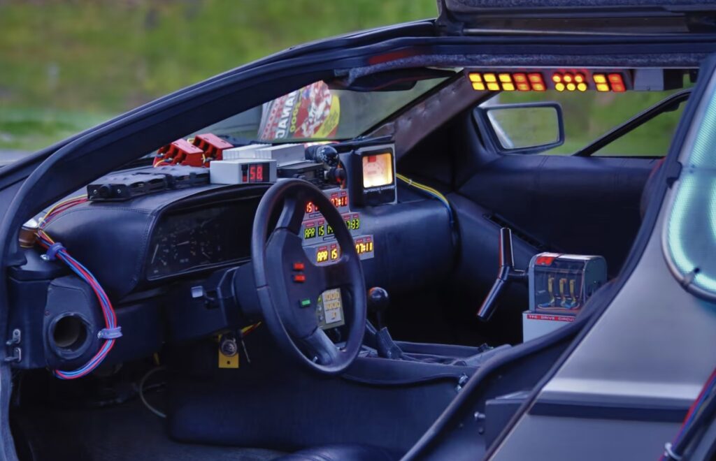 DeLorean replica interior