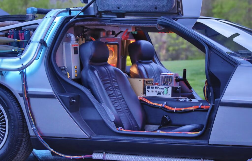 DeLorean replica interior