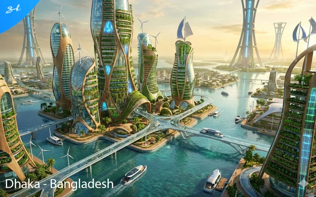 We asked AI to predict what the 20 most populated cities will look like in the year 5000, and this is the technological paradise it created