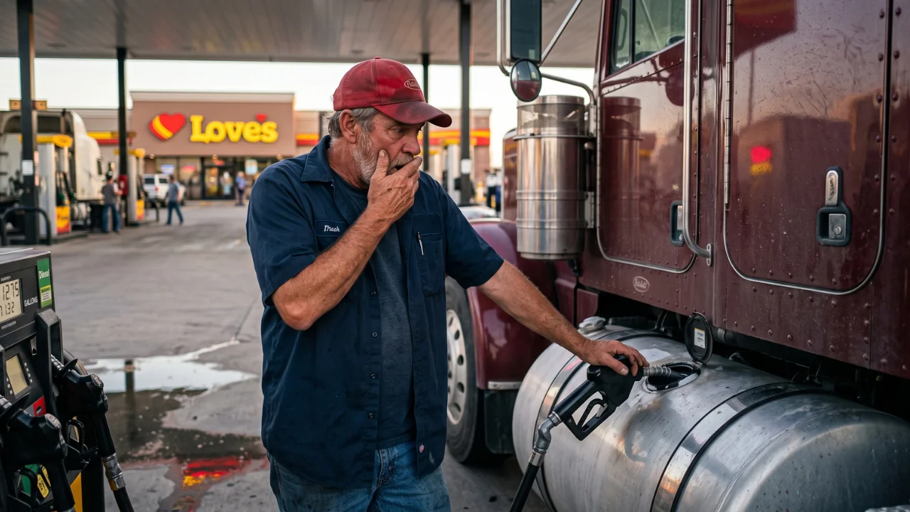 Florida trucker stunned after spending $1,000 on diesel and realizing the tank isn't even full yet