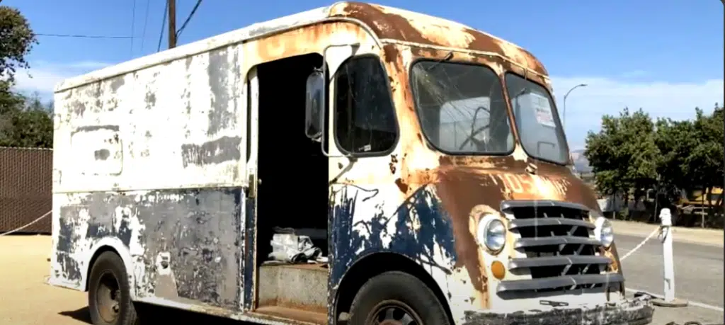 Diosely's 1957 Chevrolet Step Van was in rough condition before he got it. 