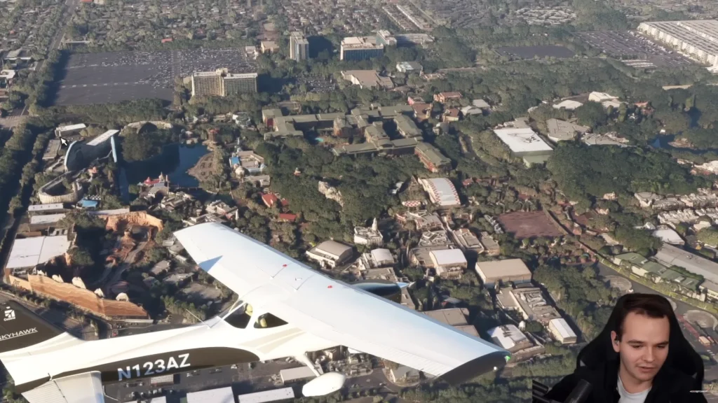 Man finds out why it's a bad idea to fly over Disneyland even on a flight sim