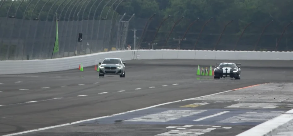 Dodge Viper ACR faces off against a Chevy Corvette Grand Sport and a BMW before the winner clearly emerges at over 200mph