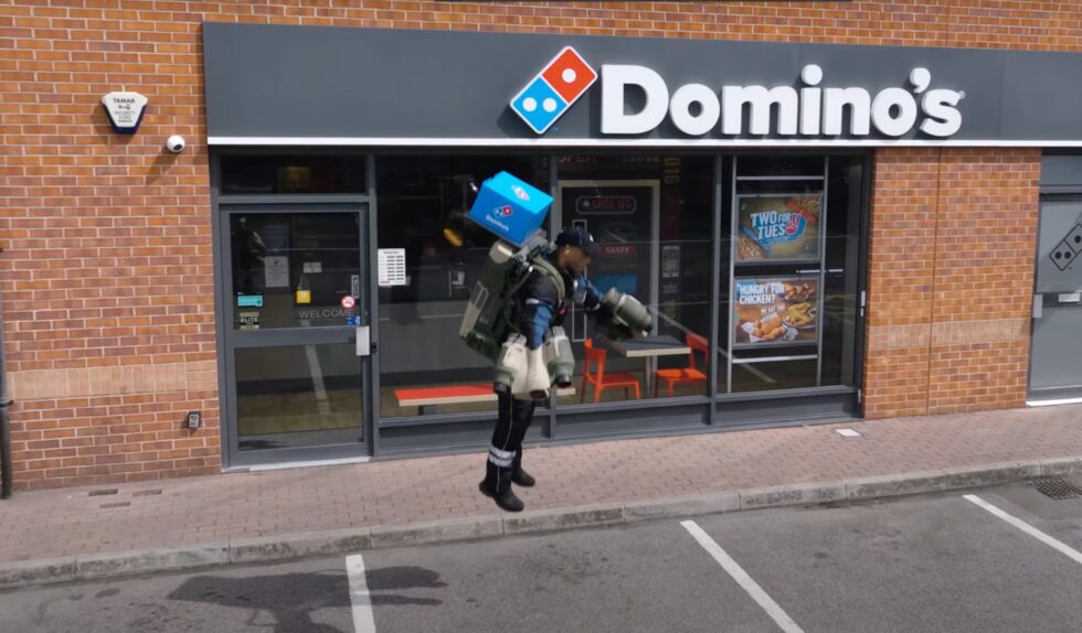 Watch Domino’s deliver pizza to Glastonbury using a jet pack