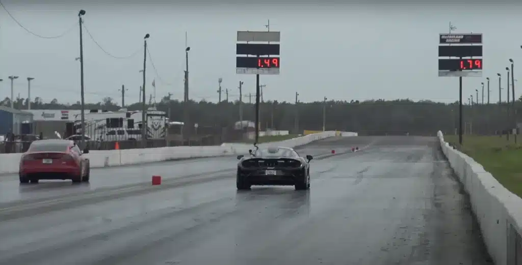 McLaren 765 owner tells Tesla Model S Plaid driver he'll smoke him, so they do a drag race to find out