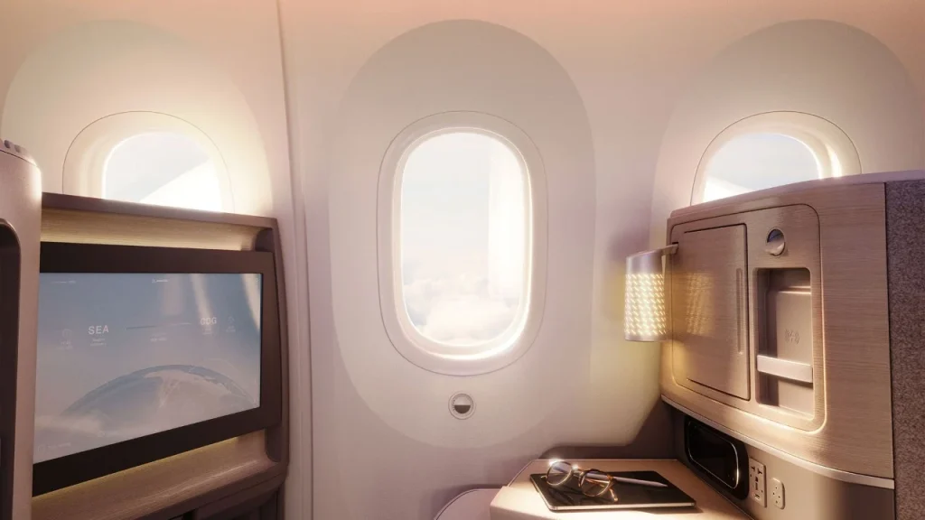 This is what a Boeing 787 looks like before seats are installed and it's totally surreal to see