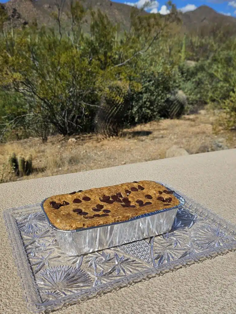 Driver demonstrates just how hot it is in Saguaro National Park by cooking banana bread on their dashboard