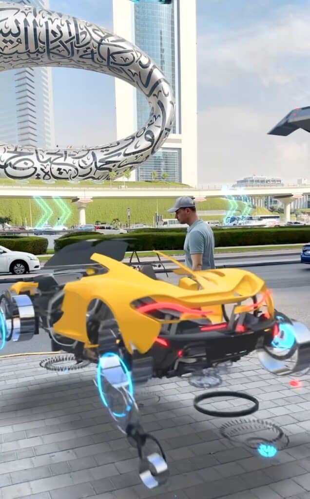 Dubai in 2070 flying McLaren