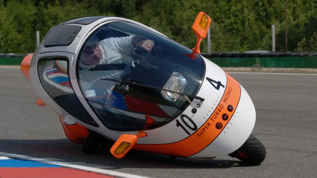 The 1984 Peraves EcoMobile that blends a bike, plane, and car into one bizarre vehicle