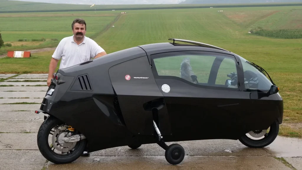 The 1984 Peraves EcoMobile that blends a bike, plane, and car into one bizarre vehicle