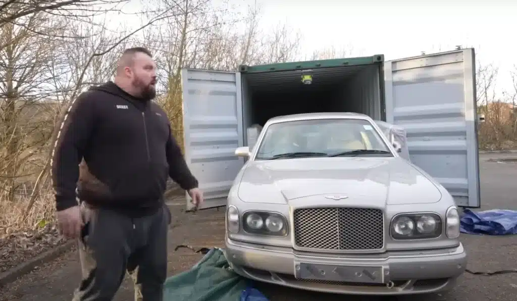 Eddie Hall buys mystery container for $16,815 and the car he finds inside ends up saving the day