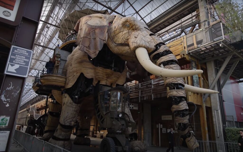 The elephant 'robot', or Le Grand Elephant, stands at 12 meters high.
