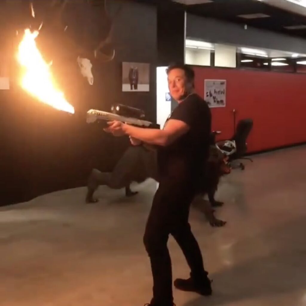 Elon Musk flame thrower