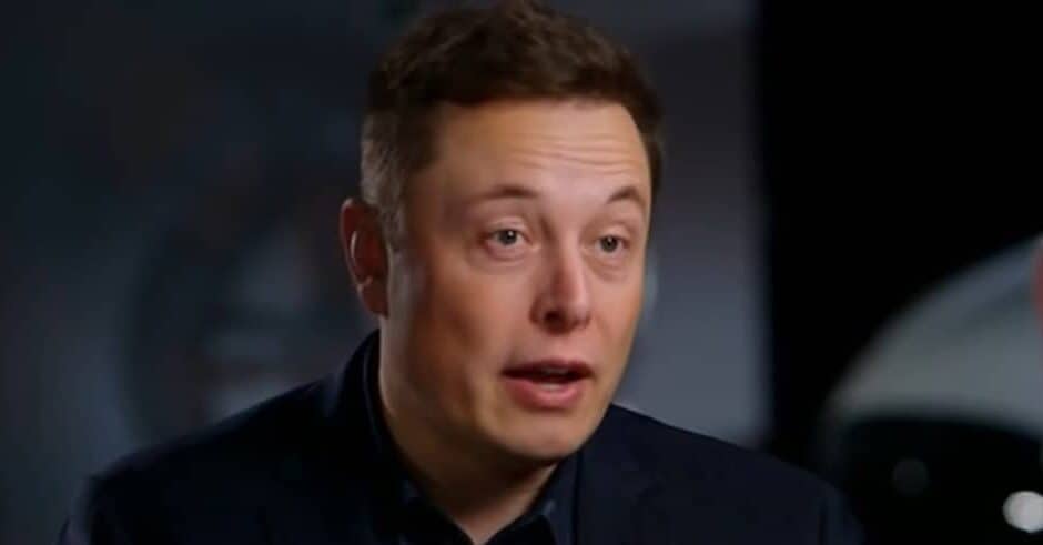 Elon Musk in a TV still from a 60 Minutes interview.