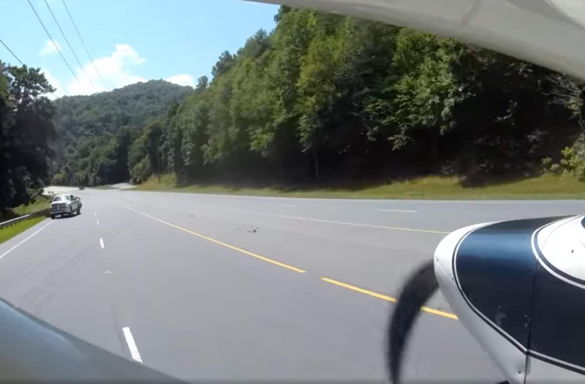 Plane is about to land on highway in North Carolina