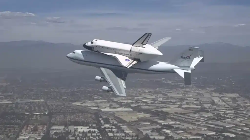 Endeavor Space Shuttle over LA