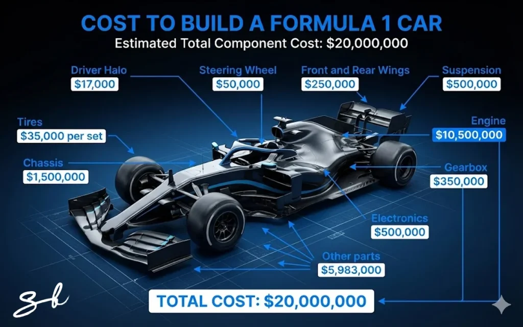 Here is how much an actual F1 car costs, down to the intricacies of the engine, the safety halo, and the Formula 1 salary caps
