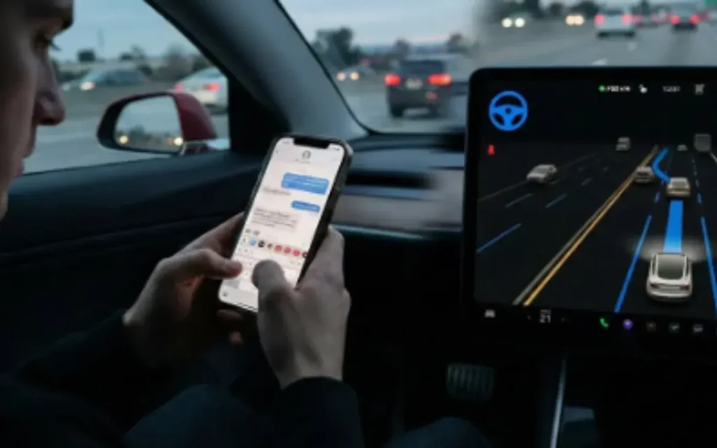 Tesla CEO Elon Musk just pointed to drivers being able to use FSD whilst driving - but law enforcement has taken a very different view