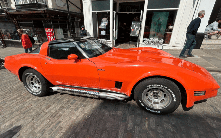 We visited a town in England where classic cars from all over the world lined the cobbled streets
