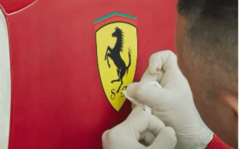 Watch Ferrari's prancing horse logo be painted by hand, it's mesmerizing