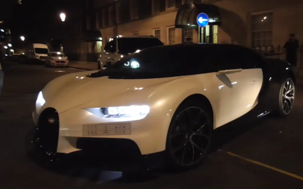 Saudi billionaire’s $2.5M Bugatti and custom Bentley light up London’s skyline
