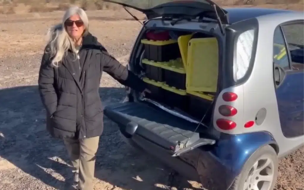 American woman gave up everything to live in the most miniscule car camper ever