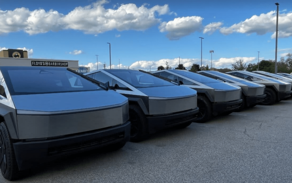 City of Detroit Tesla took over parking lot of Detroit shopping mall but violated city code