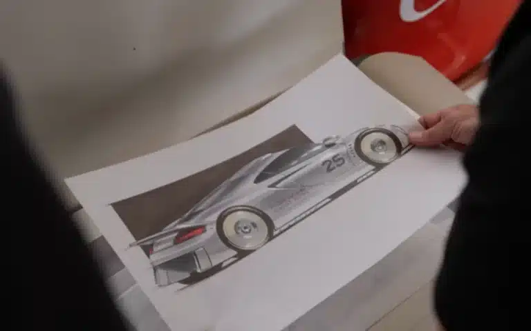 Adrien Brody was visiting a Porsche factory when he uncovered never-before-seen drawings