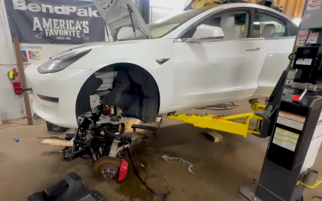 Massachusetts man tries to convert Tesla Model 3 into Performance version in 20 minutes and things go off the rails