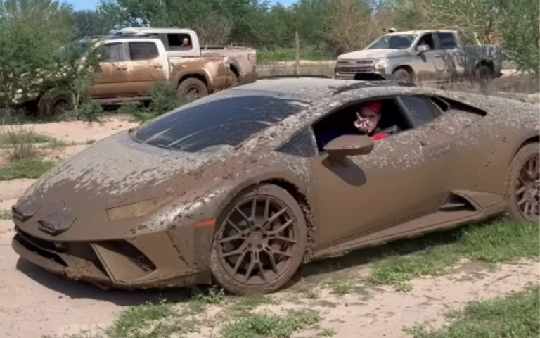 Lamborghini Huracán Sterrato put through its paces as it battles mud and water in Mexico