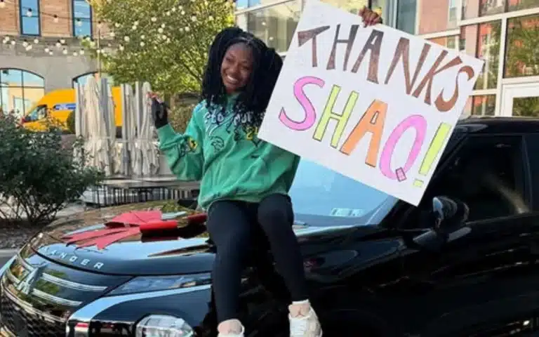Shaq found out young athlete was struggling to get to practice and surprised her with a new car