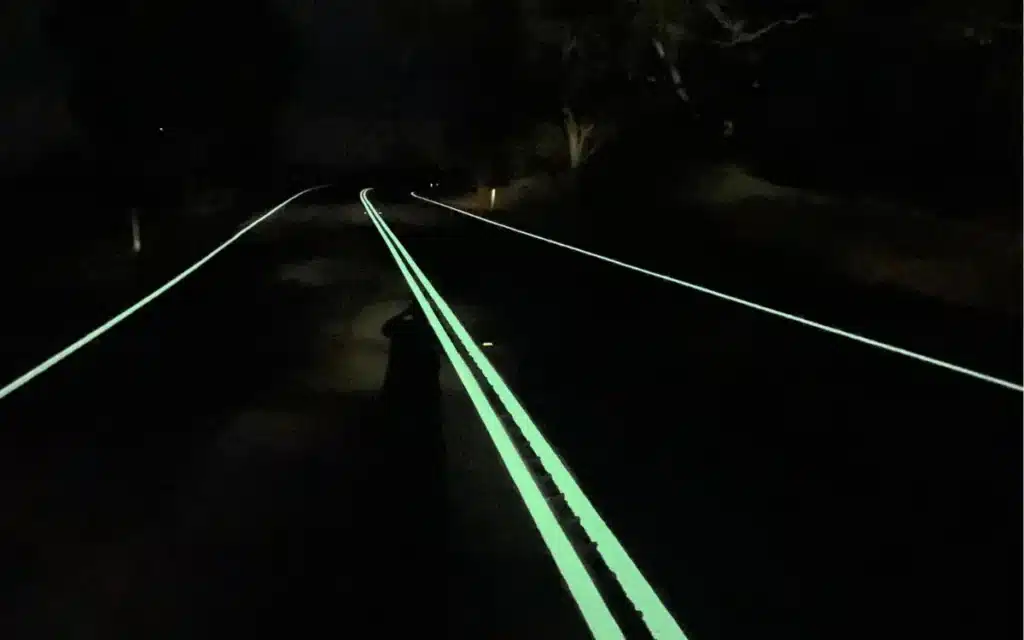 Australia is testing glow-in-the-dark road paint to help night-time travel safety