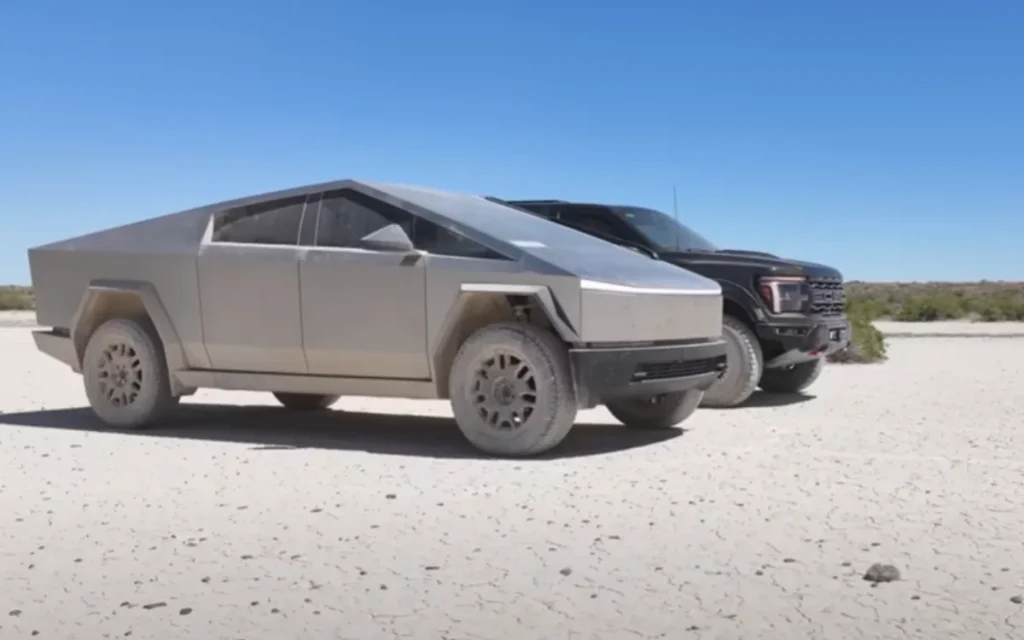 Tesla Cybertruck faced off against the Ford Raptor R in Wild West quarter-mile drag race and there was a brutal humiliation
