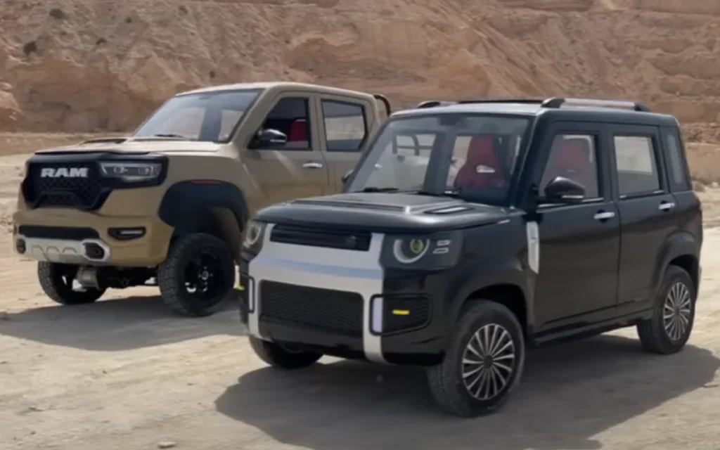 Fake Chinese Dodge RAM and fake Chinese Land Rover Defender go head-to-head in test to see which is better