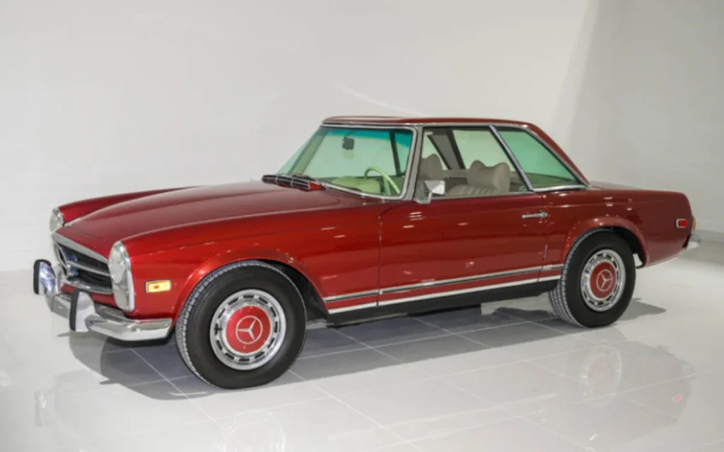 A berry fine Mercedes 280 SL is revealed in Texas after a $70,000 makeover