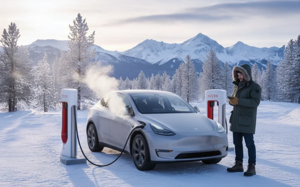 Canadian takes his Tesla Model Y to a Supercharger at -31°F to see what would happen and is taught an interesting lesson