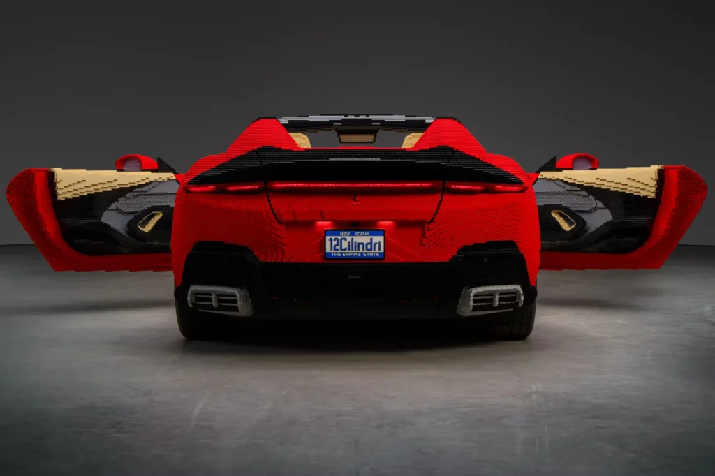 This life-size LEGO Ferrari 12Cilindri looks identical to the real supercar but one unexpected detail completely flips expectations